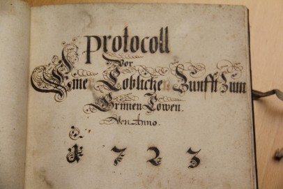Protokollbuch aus dem Jahre 1627 Detailansicht